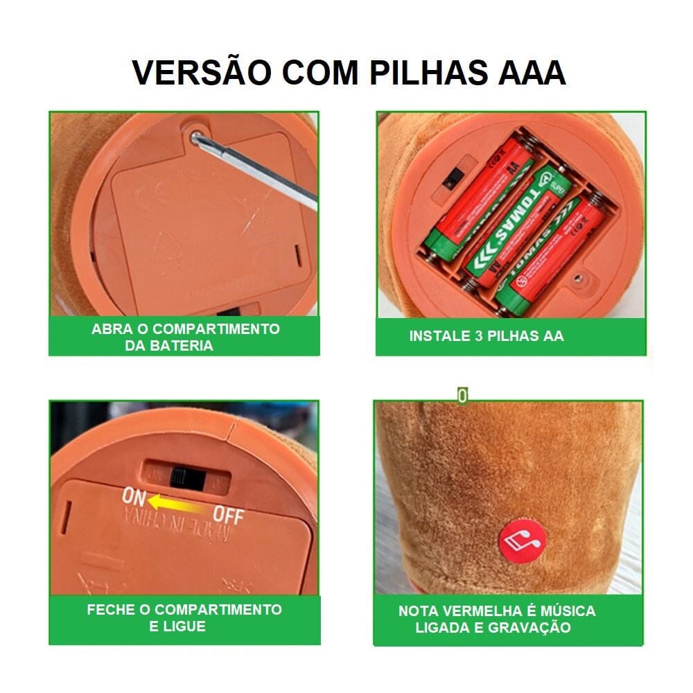 Cacto Dançante e Falante - Toca Músicas e Repete a Fala