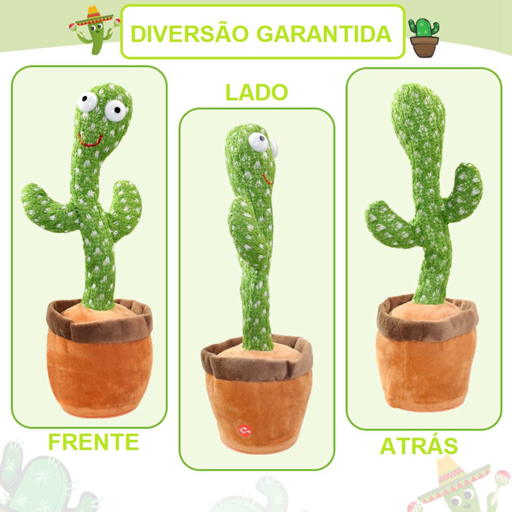 Cacto Dançante e Falante - Toca Músicas e Repete a Fala