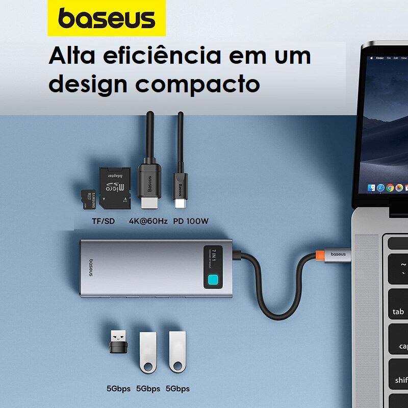 Hub Baseus 7 em 1